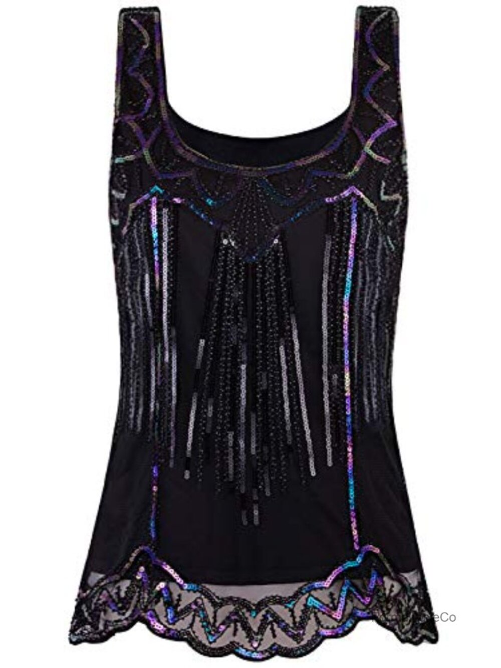 Vintage Beaded Sequin Tank Top Sparkly Embellished Flapper Vest
